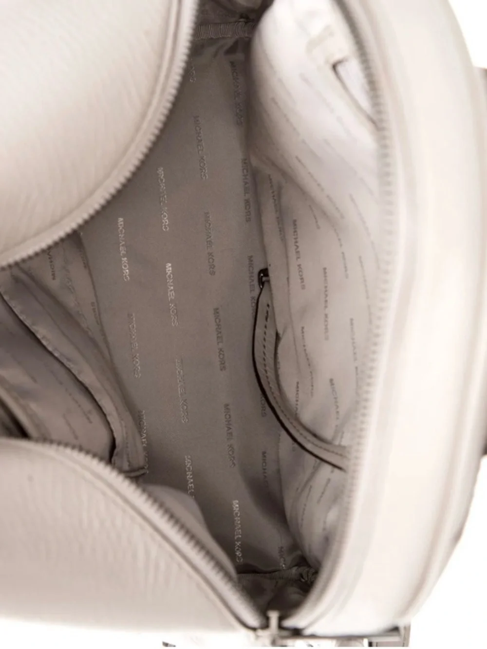 NWOT MICHAEL KORS REA STUDDED GRAY PEBBLED LEATHER BACKPACK
